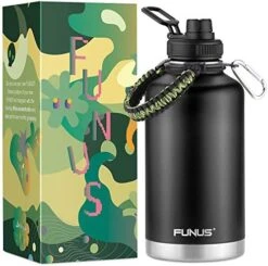 64oz Insulated Water Bottle (2 Lids) 64 Oz Vacuum Stainless Steel Water Bottle With Handle Flip Top Lid And Paracord BPA Free Metal Water Jug Sports Outdoor Camping 27 64oz Insulated Water Bottle (2 Lids) 64 Oz Vacuum Stainless Steel Water Bottle With Handle Flip Top Lid And Paracord BPA Free Metal Water Jug Sports Outdoor Camping -Peugeot Shop 51UBRaHgIL. AC