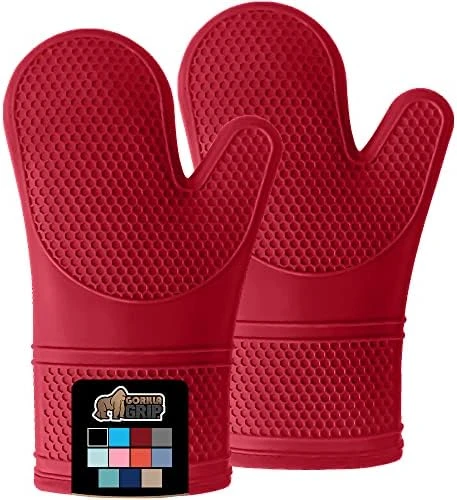 Heat And Slip Resistant Silicone Oven Mitts Set, Soft Cotton Lining, Waterproof, BPA-Free, Long Flexible Thick Gloves For Cooking, BBQ, Kitchen Mitt Potholders, Sets Of 2, 12.5 In, Black 12 Heat And Slip Resistant Silicone Oven Mitts Set, Soft Cotton Lining, Waterproof, BPA-Free, Long Flexible Thick Gloves For Cooking, BBQ, Kitchen Mitt Potholders, Sets Of 2, 12.5 In, Black - Image 12
