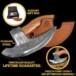 YTHROJAN Viking Steel Pizza Axe Authentic Medieval Pizza Cutter Axe Mezzaluna Ulu Rocking Pizza Gift Knife -Peugeot Shop 51UNTiCUcjL