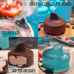 Hark Gifts For Shark Lovers Cool Shark Stuff For Shark Party- Shark Mold Ice Molds Fun Shapes For Shark Theme Birthday Party Supplies - Fun Ice Cube Trays Perfect Funny Shark Fin Craft Ice Cube Molds