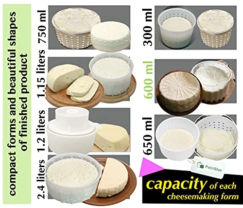 7 Pcs Cheesemaking Kit №1 Butter Punched Сheese Mold Press Strainer Cheese Tofu Press Mold Cheese Making Kit 4 7 Pcs Cheesemaking Kit №1 Butter Punched Сheese Mold Press Strainer Cheese Tofu Press Mold Cheese Making Kit - Image 4