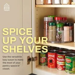 Round Plastic Lazy Susan Turntable Food Storage Container For Kitchen (9" Round, 1 Pack) -Peugeot Shop 51UWhVQnDZL