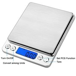 Digital Kitchen Scale, Maxin Highly Accurate Multifunctional Cooking Food Scale With Back-Lit LCD Display, 500g/ 0.01g Mini Pocket Jewelry Scale With Tare, PCS Functions. (Sliver) -Peugeot Shop 51Ufm3hqDQL