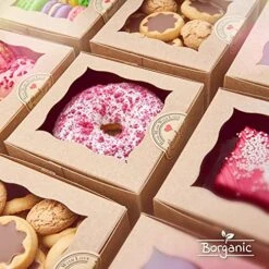 The Strongest 4x4x2.5 Inches Mini Cake Boxes On Amazon [50 Pack] - 2x Thicker And Oil-Resistant | Premium Brown Boxes With Window For Individual Donut, Mini Cookies, Dessert & Macarons - Unbeatable Durability And Protection! -Peugeot Shop 51UoYUhBuEL