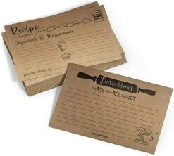 Premium Recipe Cards 4x6 Double Sided - 50 Pcs - Quality Thick Card Stock - 14pt -Peugeot Shop 51UqqR4Y2uL. AC