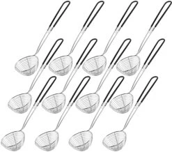 Hot Pot Strainer Scoops, Stainless Steel Hot Pot Strainer Spoons 2.5 Inch Mini Mesh Skimmer Spoon Asian Strainer Ladle With Handle (Black,6 Pieces) -Peugeot Shop 51V YU7 2dL. AC