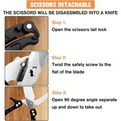 Kitchen Shears,Stainless Steel Sharp Utility Food Scissors,Detachable As A Cleaver,Multipurpose Heavy Duty Spring Loaded Kitchen Scissors With Serrated Edge For Chicken,Poultry,Fish,Herbs,Nuts 9 Kitchen Shears,Stainless Steel Sharp Utility Food Scissors,Detachable As A Cleaver,Multipurpose Heavy Duty Spring Loaded Kitchen Scissors With Serrated Edge For Chicken,Poultry,Fish,Herbs,Nuts -Peugeot Shop 51V3jcyYA6L