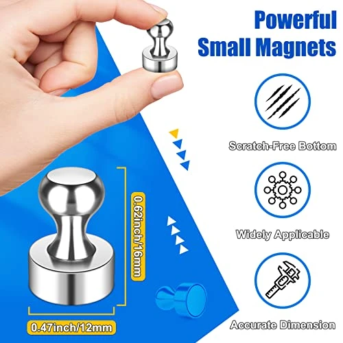16 Pack Magnets For Whiteboard, Fridge Magnets, Small Magnets, Refrigerator Magnets, Neodymium Magnets For School, Home, Garage, Crafts 2 16 Pack Magnets For Whiteboard, Fridge Magnets, Small Magnets, Refrigerator Magnets, Neodymium Magnets For School, Home, Garage, Crafts - Image 2