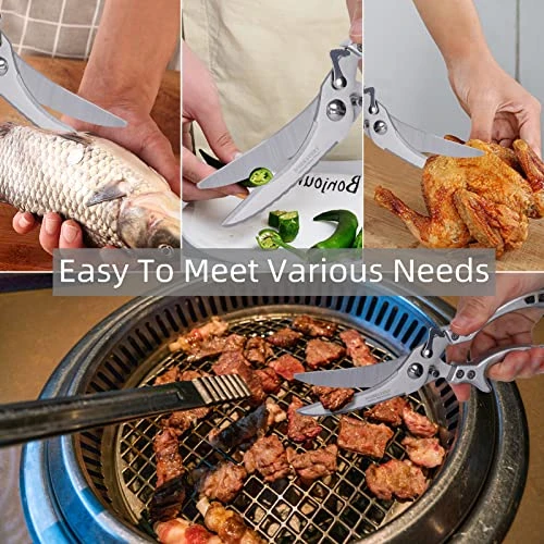 Stainless Steel Kitchen Shears,Multipurpose Heavy Duty Sharp Kitchen Scissors,for Bone,Chicken,Meat, Fish,Turkey,Vegetables,Barbecue 5 Stainless Steel Kitchen Shears,Multipurpose Heavy Duty Sharp Kitchen Scissors,for Bone,Chicken,Meat, Fish,Turkey,Vegetables,Barbecue - Image 5