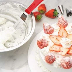 Angled Icing Spatula, Stainless Steel Offset Spatula, Cake Spatula Set Of 2 Red 6" & 8" 14 Angled Icing Spatula, Stainless Steel Offset Spatula, Cake Spatula Set Of 2 Red 6" & 8" -Peugeot Shop 51VC68qpo3L