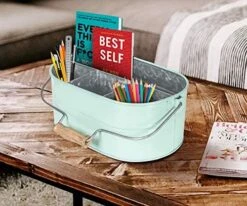 Utensil Caddy,Galvanized Bucket,Galvanized Utensil Holder,Silverware Caddy,Metal Caddy,Outdoor Utensil Caddy,Tin Utensil Holder,Utensil Caddy For Parties,Picnic Caddy,Farmhouse Utensil -White Natural -Peugeot Shop 51VDWnx7mLL. AC