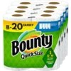 Quick Size Paper Towels, White, 8 Family Rolls = 20 Regular Rolls (Packaging May Vary)