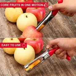 Premium Apple Corer Tool - Easy To Use And Clean - Sturdy Apple Core Remover With Sharp Serrature - Stainless Steel Corers For Apple And Pear - Core Fruits With Ease(Red) 13 Premium Apple Corer Tool - Easy To Use And Clean - Sturdy Apple Core Remover With Sharp Serrature - Stainless Steel Corers For Apple And Pear - Core Fruits With Ease(Red) -Peugeot Shop 51VGSqxUU7L