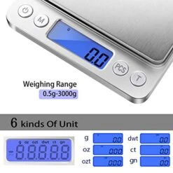 Digital Kitchen Scale 3000g/ 0.1g, Pocket Food Scale 6 Measure Modes, Gram Scale With 2 Trays, LCD, Tare, Digital Scale Grams And Ounces For Food, Cooking, Nutrition, Reptiles(Battery Included)