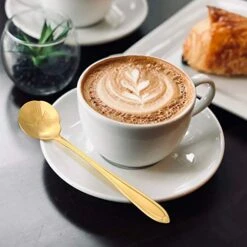 16 Pieces Stainless Steel Flower Coffee Spoon Dessert Spoon Sugar Spoon Ice Cream Spoon Stirring Spoon Tea Spoon Milkshake Spoon Set For Tableware Kitchen, Cafe Or Bar (Gold) -Peugeot Shop 51VQMw5B1rL