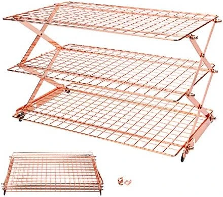 Geesta 2/3/4-Tier Upgraded Collapsible Cooling Rack With Adjustable 3 Setting Design Stackable Roasting Cooking Drying Wire Cooling Rack For Cookies Baking Gifts For Women 9 Geesta 2/3/4-Tier Upgraded Collapsible Cooling Rack With Adjustable 3 Setting Design Stackable Roasting Cooking Drying Wire Cooling Rack For Cookies Baking Gifts For Women - Image 9