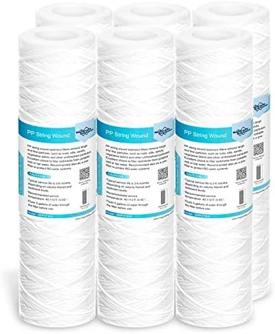 Membrane Solutions 5 Micron 10"x2.5" String Wound Whole House Water Filter Replacement Cartridge Universal Sediment Filters For Well Water - 6 Pack 7 Membrane Solutions 5 Micron 10"x2.5" String Wound Whole House Water Filter Replacement Cartridge Universal Sediment Filters For Well Water - 6 Pack - Image 7