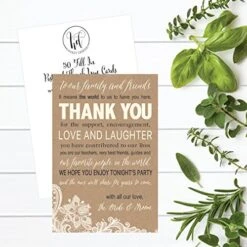 50 Wedding Kraft Thank You Place Cards, Rehearsal Dinner Thank You Table Sign, Menu Place Setting Card Notes, Placement Thank You Note Favors For Family & Guests -Peugeot Shop 51VaeMm5QBL