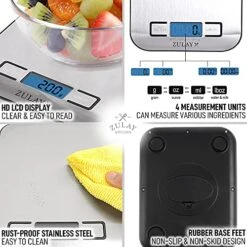 Digital Food Scale - 304 Stainless Steel Kitchen Scale - Features LCD Screen, Measures 5 Different Units Including Grams & Ounces - For Baking, Cooking, Weight Loss Keto & Meal Preps 5 Digital Food Scale - 304 Stainless Steel Kitchen Scale - Features LCD Screen, Measures 5 Different Units Including Grams & Ounces - For Baking, Cooking, Weight Loss Keto & Meal Preps -Peugeot Shop 51VhVlJ0RiL