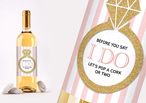 Printed Party Engagement Celebration Gift, Bachelorette, 4 Wine Bottle Labels 2 Printed Party Engagement Celebration Gift, Bachelorette, 4 Wine Bottle Labels - Image 2