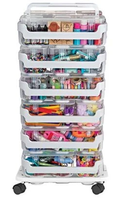 Stack 'N Go Caddy Wheel Base, Craft Organizer, Compatible With Deflecto Desk Supplies Organizer Caddy, White, 16"W X 3 1/4"H X 11"D (29443CR) -Peugeot Shop 51VkyLvRpKL
