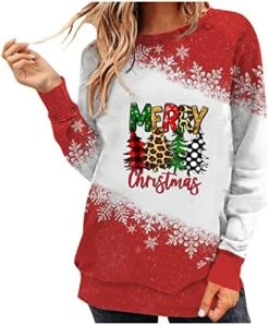 Womens Crewneck Sweatshirt Fall Fashion Sweatshirts Long Sleeve Christmas Print Loose Tops Pullover Top Streetwear -Peugeot Shop 51Vl4WBAOL. AC