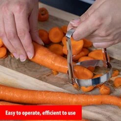 AXAM Hand Food Chopper Set - 1 Serrated & 1 Honed Stainless Steel Handheld Veggie Cutter With Handle For Salad, Fruit, Vegetables, Nuts, Biscuit, Cookie & Pastry - Easy To Use & Clean - Pack Of 2 8 AXAM Hand Food Chopper Set - 1 Serrated & 1 Honed Stainless Steel Handheld Veggie Cutter With Handle For Salad, Fruit, Vegetables, Nuts, Biscuit, Cookie & Pastry - Easy To Use & Clean - Pack Of 2 -Peugeot Shop 51VmGJa2xlL