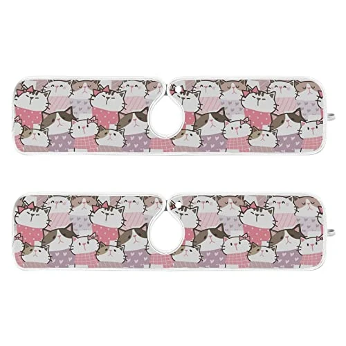 Kcldeci 2 Pack Faucet Mat Splash Guard For Kitchen Sink,Cute Cartoon Cat 23x5 Inch Faucet Handle Drip Catcher Tray Absorbent Mat Fast Dry Mat For Kitchen, Bathroom 2 Kcldeci 2 Pack Faucet Mat Splash Guard For Kitchen Sink,Cute Cartoon Cat 23x5 Inch Faucet Handle Drip Catcher Tray Absorbent Mat Fast Dry Mat For Kitchen, Bathroom - Image 2