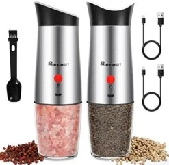 USB Rechargeable Salt And Pepper Grinder Set Electric Pepper Grinders Larger Capacity One Hand Operation Gravity Automatic Pepper Salt Mills Adjustable Coarseness -Peugeot Shop 51Vx7CzGCL. AC