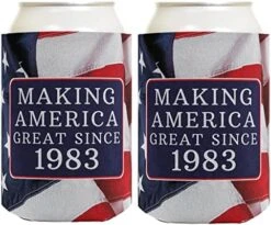 40th Birthday Making America Great Since 1983 40th Birthday Gag Gifts For Birthday Party 2 Pack Can Coolie Drink Coolers Coolies USA Flag 26 40th Birthday Making America Great Since 1983 40th Birthday Gag Gifts For Birthday Party 2 Pack Can Coolie Drink Coolers Coolies USA Flag -Peugeot Shop 51W0qyV1YL. AC