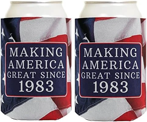40th Birthday Making America Great Since 1983 40th Birthday Gag Gifts For Birthday Party 2 Pack Can Coolie Drink Coolers Coolies USA Flag 12 40th Birthday Making America Great Since 1983 40th Birthday Gag Gifts For Birthday Party 2 Pack Can Coolie Drink Coolers Coolies USA Flag - Image 12