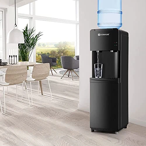 Water Coolers 5 Gallon Top Load,Hot/Cold Water Cooler Dispenser, Innovative Slim Design Energy Saving Freestanding With Child Safety Lock For Home Or Office Black 4 Water Coolers 5 Gallon Top Load,Hot/Cold Water Cooler Dispenser, Innovative Slim Design Energy Saving Freestanding With Child Safety Lock For Home Or Office Black - Image 4