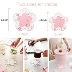 2 Pcs Silicone Coaster Cup Mat Cute Flower Coasters Non Slip Silicone Drink Cup Mat For Drinks PVC Tabletop Protection Mat Bowl Mat Heat Insulation Placemat (Large) 11 2 Pcs Silicone Coaster Cup Mat Cute Flower Coasters Non Slip Silicone Drink Cup Mat For Drinks PVC Tabletop Protection Mat Bowl Mat Heat Insulation Placemat (Large) -Peugeot Shop 51WNDRt13KL