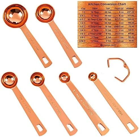 Copper Measuring Cups And Spoons Set Of 9 - Premium Gift Packaging + Cooking Conversions Chart. Extra Sturdy Stainless Steel With Copper Finish, Satin And Mirror Polish. Gift Under 25 Dollars. 8 Copper Measuring Cups And Spoons Set Of 9 - Premium Gift Packaging + Cooking Conversions Chart. Extra Sturdy Stainless Steel With Copper Finish, Satin And Mirror Polish. Gift Under 25 Dollars. - Image 8