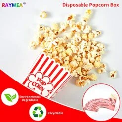 Popcorn Containers Disposable 46 Oz Red & White Striped Cardboard Popcorn Boxes For Movie Night (12 Pack) -Peugeot Shop 51WRMgxJejL