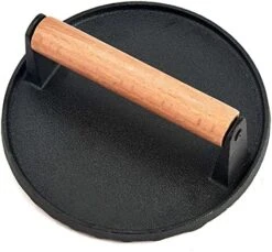 Cast Iron Burger Press, 7 Inch Round Heavy Duty Bacon Meat Steak Grill Press With Wooden Handle, Heat Proof, Rust Resistance, Griddle Accessorie Burger Smasher For BBQ Flat Top Teppanyaki -Peugeot Shop 51WYH7ZDFuL. AC
