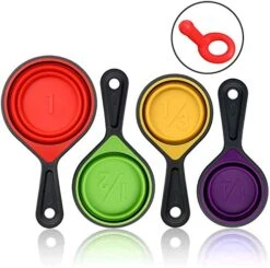 Collapsible Silicone Measuring Cups And Spoons Set 8-Piece Measuring Tool -Peugeot Shop 51WYcwDuqsL