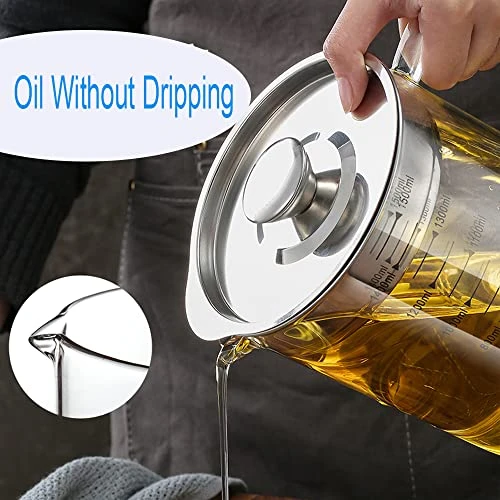 Glass Bacon Grease Container,Transparent Glass Grease Strainer,1.5/1.58 Quart LCooking Oil Storage Grease Keeper Bacon Grease Container With Strainer (1.5/1.58 Quart) 3 Glass Bacon Grease Container,Transparent Glass Grease Strainer,1.5/1.58 Quart LCooking Oil Storage Grease Keeper Bacon Grease Container With Strainer (1.5/1.58 Quart) - Image 3