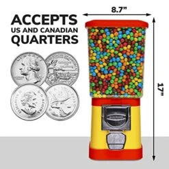 Candy Dispenser - Home Vending Machine - Red And Yellow Candy Vending Machine Without Stand - Candy Machine Dispenser - Nuts Pet Food Vending Dispenser