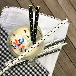 Lack And White Paper Straws - Polka Dot - 7.75 Inches - 50 Pack -Peugeot Shop 51Wp59kEiDL