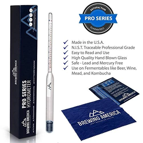 -Made Specific Gravity Hydrometer Alcohol ABV Tester - Pro Series Fermentation Testing Homebrew: Beer, Wine, Cider, Mead - Triple Scale Hydrometer 3 -Made Specific Gravity Hydrometer Alcohol ABV Tester - Pro Series Fermentation Testing Homebrew: Beer, Wine, Cider, Mead - Triple Scale Hydrometer - Image 3