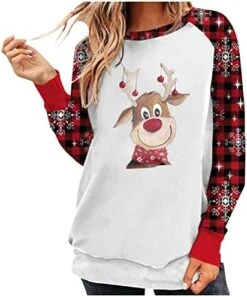 Womens 2022 Fall Fashion Tops Fall Crew Neck Sweatshirts Long Sleeve Christmas Print Fashion Pullover Top Streetwear -Peugeot Shop 51X5uaiCXDL. AC
