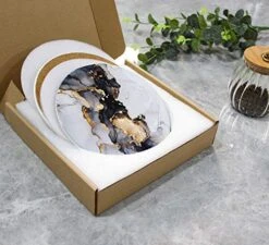 Onntec Ceramic Trivet For Hot Pots And Pans, Kitchen Decor Accessories For Table,Heat Resistant Mat With Marble Style,Round 7.7 Inch Set Of 2 -Peugeot Shop 51X60bZBVkL