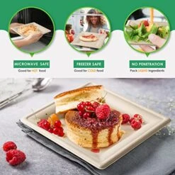 100 Pack Compostable Square Plates 6 Inch Disposable Paper Plates Sugarcane Cake Plates For Party Unbleached Eco-friendly Salad Plates Biodegradable -Peugeot Shop 51XDnTNUOmL
