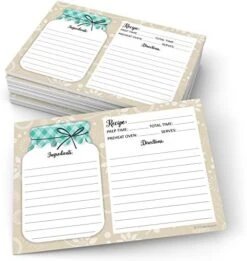 Mason Jar Recipe Cards (Set Of 50) Rustic 4" X 6" Double-Sided Premium Card Stock - Made In USA - Rustic Green And Tan, Large Notes From -Peugeot Shop 51XF9LGnsvL. AC