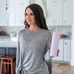 KINNY TUMBLERS (4 Pack) 16oz Matte Pastel Colored Acrylic Tumblers With Lids And Straws | Double Wall Plastic Tumbler With Lid And Straw Bulk Cold Reusable Cup -Peugeot Shop 51XLAgbK9mL