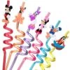 24 Mouse Straws With 2 Cleaning Brush 6 Designs Great For Mickey Theme Birthday Minnie Party Favors And Party Supplies