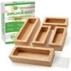 Bamboo Ziplock Bag Organizer For Drawer, Kitchen Storage Bag Organizer, 5 Separate Baggie Organizer For Drawer With Non-Slip Feet And Hanging Holes, Kitchen Organization And Storage