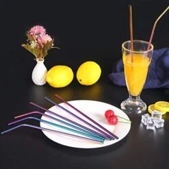 Metal Straws Drinking Straws 10.5" Stainless Steel Straws Reusable 8 Set - Ultra Long Rainbow Color-Cleaning Brush For 20/30 Oz For Yeti -Peugeot Shop 51XbtehgkJL
