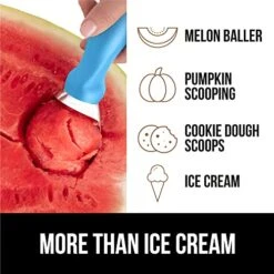 Gorilla Grip Large, Comfortable Handle, Heavy Duty Ice Cream Scoop, Professional Grade Scooper, Get Perfect Shape Scoops, Great For Spooning Frozen Hard Gelato And Sorbet, Cookie Dough, Melon, Aqua -Peugeot Shop 51XdTcp7yUL